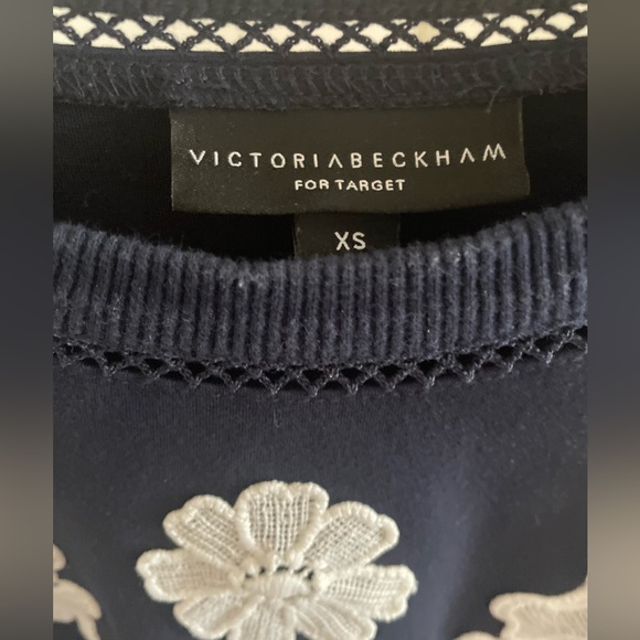 Victoria Beckham for Target Blue Top With White Floral Embroidery - Picture 5 of 6